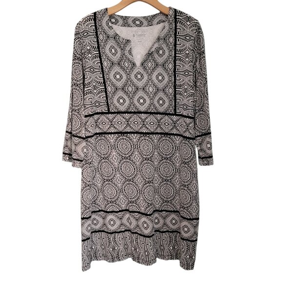 Coolibar Jardin Tunic 50+ Sun Protection Cover Up Dress L UPF Boho Long Sleeve‎ - Picture 1 of 8